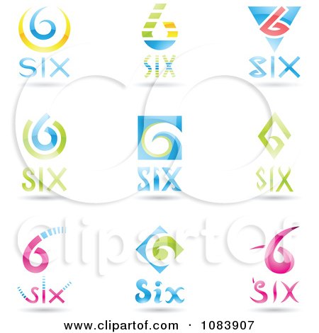 Clipart 3d Number Six Logos - Royalty Free Vector Illustration by cidepix