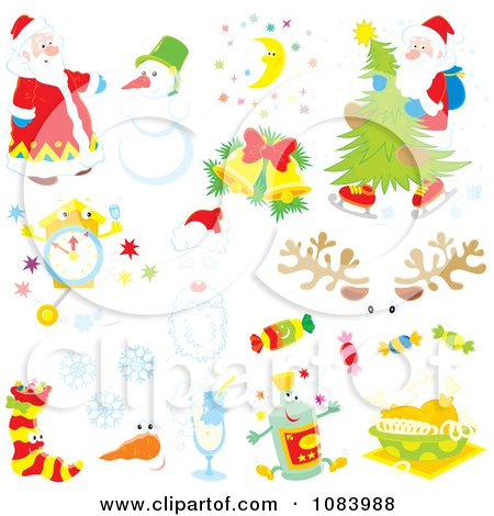 Clipart Christmas Design Elements - Royalty Free Vector Illustration by Alex Bannykh