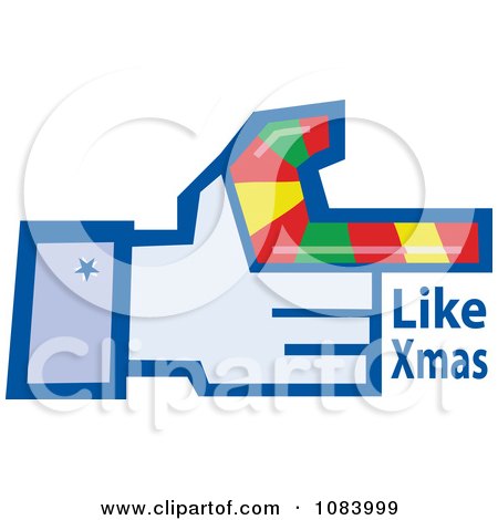 Clipart Hand With A Candy Cane And Like Xmas Text - Royalty Free Vector Illustration by Dennis Holmes Designs