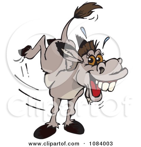 Clipart Kicking Donkey - Royalty Free Vector Illustration by Dennis Holmes Designs