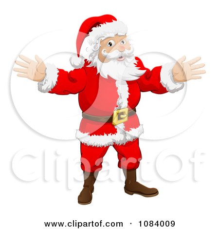 Clipart Santa Holding His Hands Out - Royalty Free Vector Illustration by AtStockIllustration