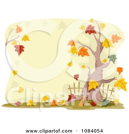 Clipart Autumn Tree And Yard - Royalty Free Vector Illustration by BNP Design Studio