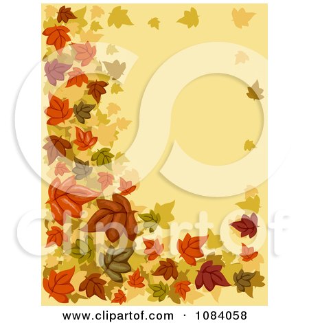 Clipart Autumn Background With Leaves - Royalty Free Vector Illustration by BNP Design Studio