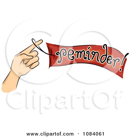 Clipart Hand Holding A Reminder Ribbon - Royalty Free Vector Illustration by BNP Design Studio