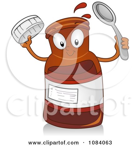 Clipart Cough Syrup Character - Royalty Free Vector Illustration by BNP Design Studio