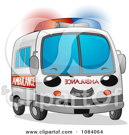 Clipart Fast Ambulance Character - Royalty Free Vector Illustration by BNP Design Studio