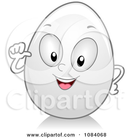 Clipart Happy Egg Character - Royalty Free Vector Illustration by BNP Design Studio
