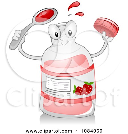 Clipart Strawberry Cough Syrup Character - Royalty Free Vector Illustration by BNP Design Studio