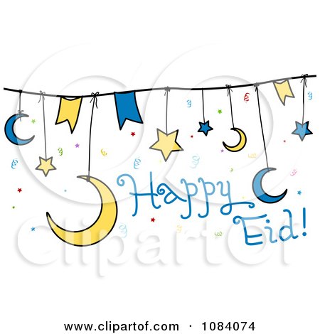 Clipart Happy Eid Banner Strings - Royalty Free Vector Illustration by BNP Design Studio