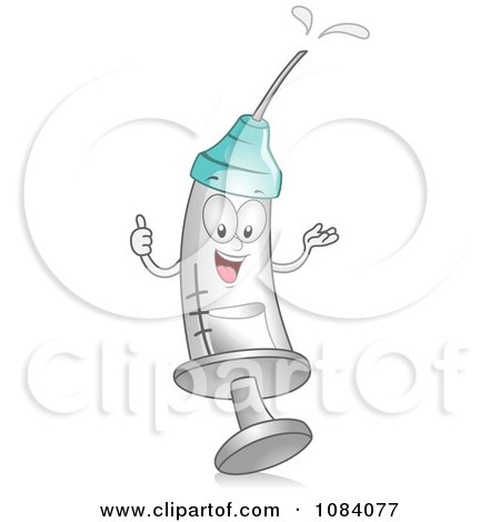 Clipart Syringe Character - Royalty Free Vector Illustration by BNP Design Studio