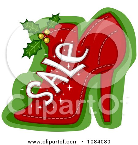 Clipart Christmas Sale Shoe - Royalty Free Vector Illustration by BNP Design Studio