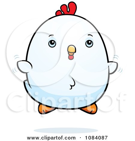 Clipart Chubby Rooster Chick Flying - Royalty Free Vector Illustration by Cory Thoman