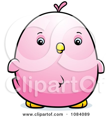 Clipart Chubby Pink Parakeet Chick - Royalty Free Vector Illustration by Cory Thoman