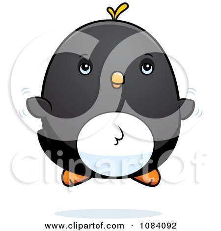 Clipart Chubby Penguin Chick Flying - Royalty Free Vector Illustration by Cory Thoman