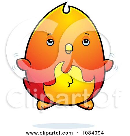 Clipart Chubby Phoenix Chick Flying - Royalty Free Vector Illustration by Cory Thoman