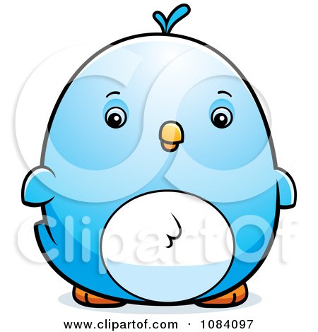 Clipart Chubby Bluebird Chick - Royalty Free Vector Illustration by Cory Thoman