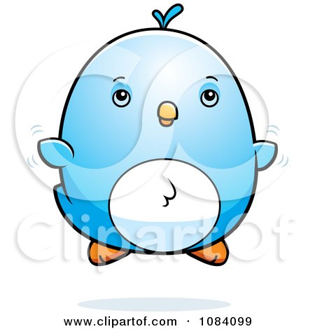 Clipart Chubby Bluebird Chick Flying - Royalty Free Vector Illustration by Cory Thoman