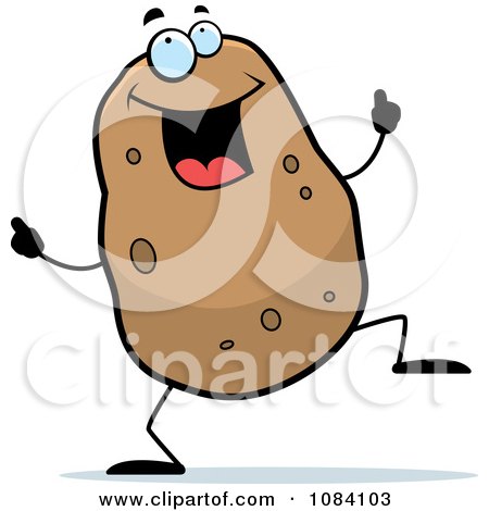 Clipart Dancing Potato Character - Royalty Free Vector Illustration by Cory Thoman