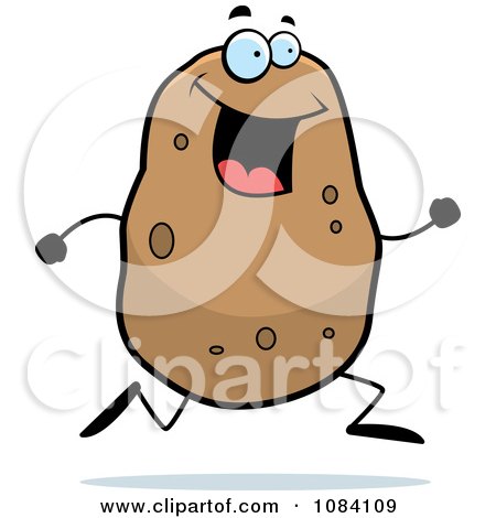 Clipart Running Potato Character - Royalty Free Vector Illustration by Cory Thoman