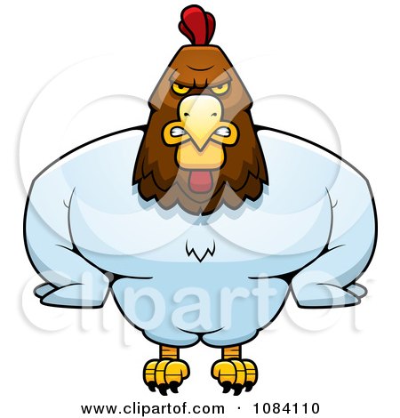 Clipart Muscular Rooster - Royalty Free Vector Illustration by Cory Thoman