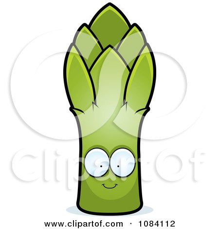 Clipart Big Eyed Asparagus Character - Royalty Free Vector Illustration by Cory Thoman