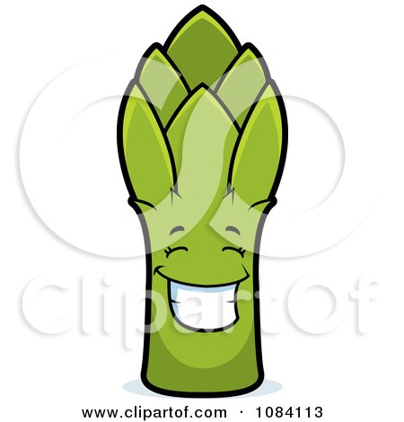 Clipart Smiling Asparagus Character - Royalty Free Vector Illustration by Cory Thoman