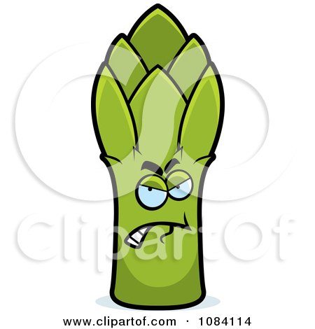 Clipart Angry Asparagus Character - Royalty Free Vector Illustration by Cory Thoman