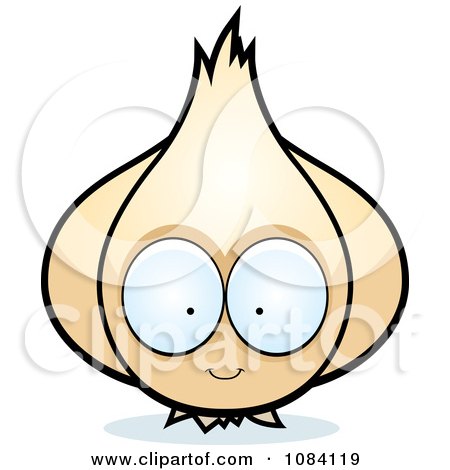 Clipart Big Eyed Garlic Character - Royalty Free Vector Illustration by Cory Thoman