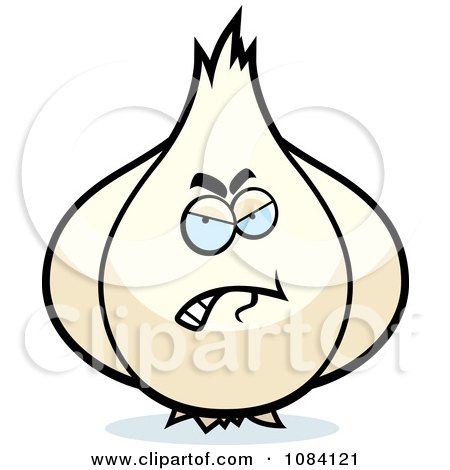 Clipart Angry Garlic Character - Royalty Free Vector Illustration by Cory Thoman