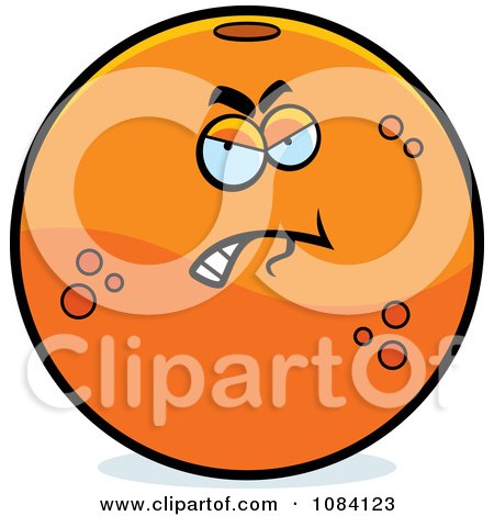 Clipart Angry Navel Orange Character - Royalty Free Vector Illustration by Cory Thoman