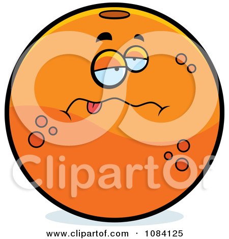 Clipart Sick Navel Orange Character - Royalty Free Vector Illustration by Cory Thoman