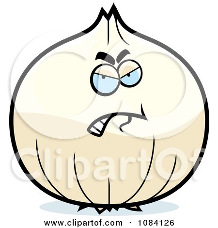 Clipart Angry White Onion Character - Royalty Free Vector Illustration by Cory Thoman