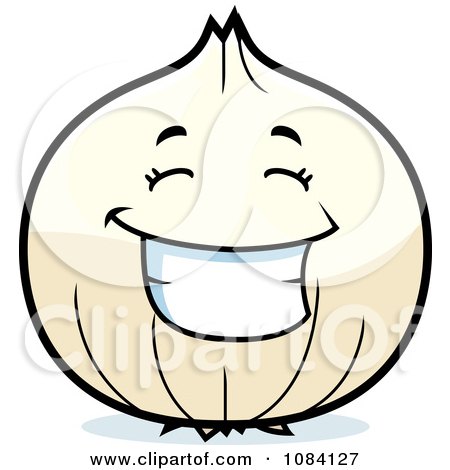 Clipart Happy White Onion Character - Royalty Free Vector Illustration by Cory Thoman