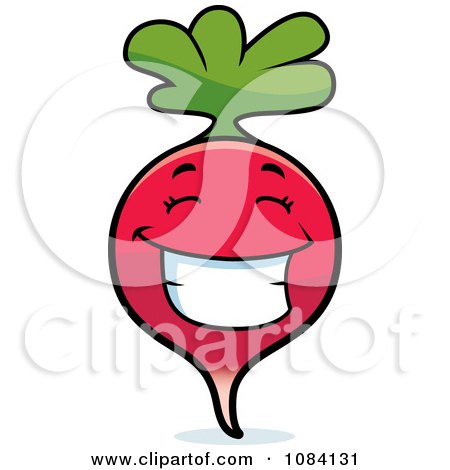 Clipart Happy Radish Character - Royalty Free Vector Illustration by Cory Thoman