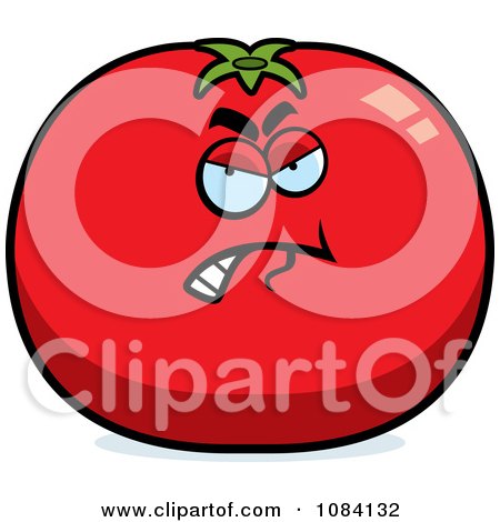 Clipart Angry Tomato Character - Royalty Free Vector Illustration by Cory Thoman