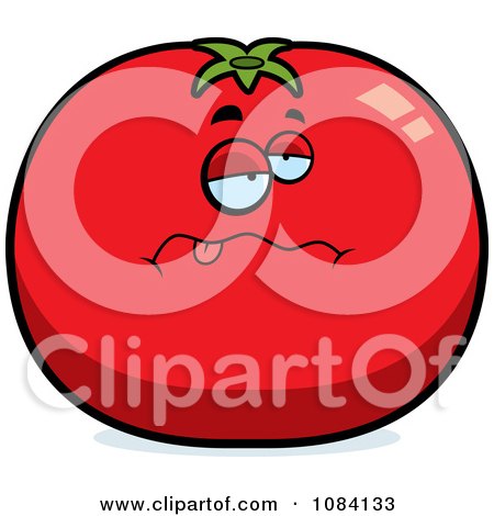 Clipart Sick Tomato Character - Royalty Free Vector Illustration by Cory Thoman