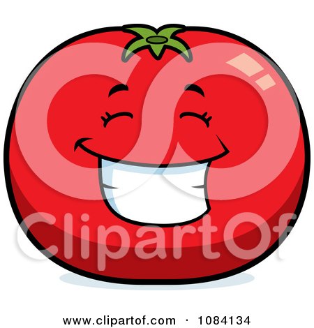 Clipart Happy Tomato Character - Royalty Free Vector Illustration by Cory Thoman