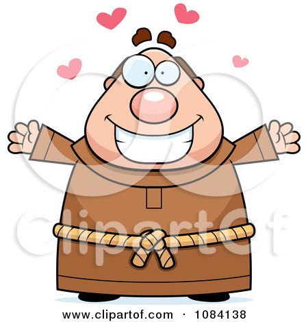 Clipart Loving Chubby Monk - Royalty Free Vector Illustration by Cory Thoman