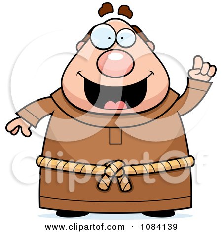 Clipart Chubby Monk With An Idea - Royalty Free Vector Illustration by Cory Thoman