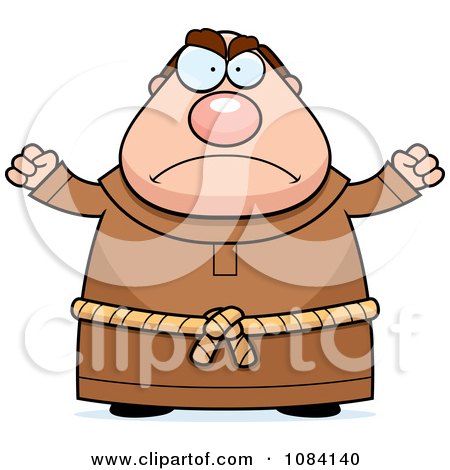 Clipart Angry Chubby Monk - Royalty Free Vector Illustration by Cory Thoman