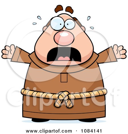 Clipart Scared Chubby Monk - Royalty Free Vector Illustration by Cory Thoman