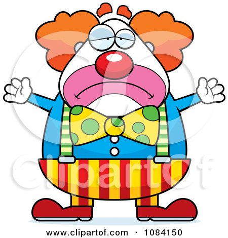 Clipart Sad Chubby Circus Clown - Royalty Free Vector Illustration by Cory Thoman