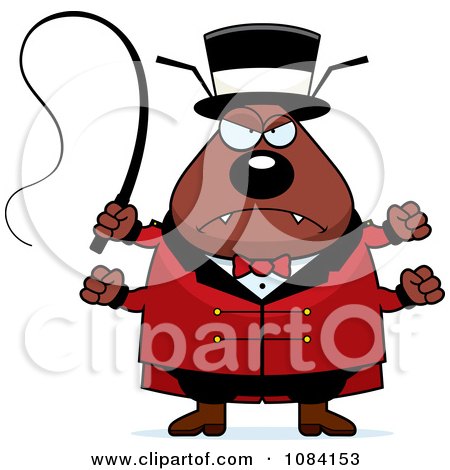 Clipart Mad Chubby Flea Circus Master - Royalty Free Vector Illustration by Cory Thoman