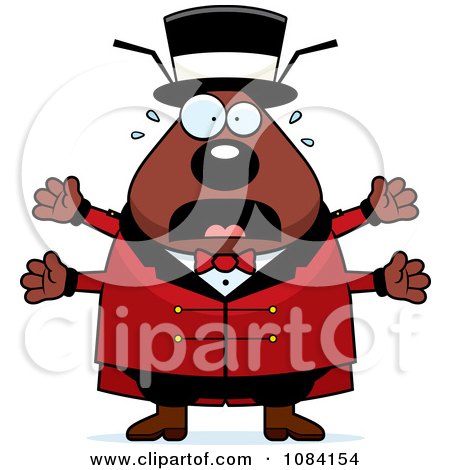 Clipart Scared Chubby Flea Circus Master - Royalty Free Vector Illustration by Cory Thoman