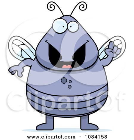 Clipart Chubby Fly With An Idea - Royalty Free Vector Illustration by Cory Thoman