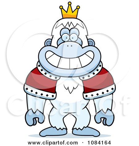 Clipart King Yeti Wearing A Crown And Robe - Royalty Free Vector Illustration by Cory Thoman