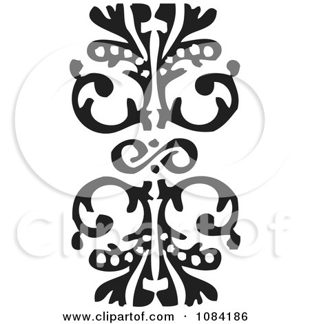 Clipart Black And White Vintage Design Element 3 - Royalty Free Vector Illustration by BestVector
