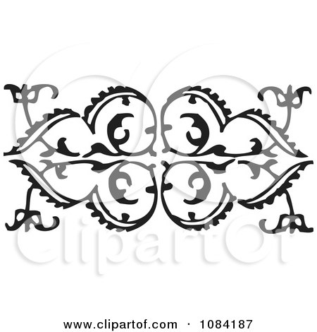 Clipart Black And White Vintage Design Element 4 - Royalty Free Vector Illustration by BestVector