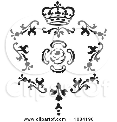 Clipart Black And White Vintage Design Element 7 - Royalty Free Vector Illustration by BestVector