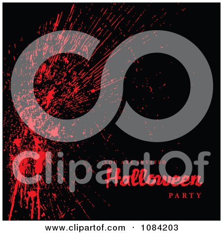 Clipart Blood Splatter You Are Invited To A Halloween Party Background - Royalty Free Vector Illustration by BestVector